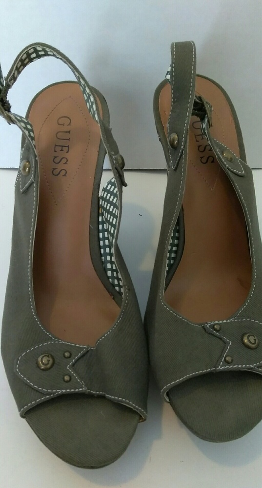 Guess Wedge Heel Denim Casual Sling Back